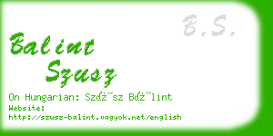 balint szusz business card